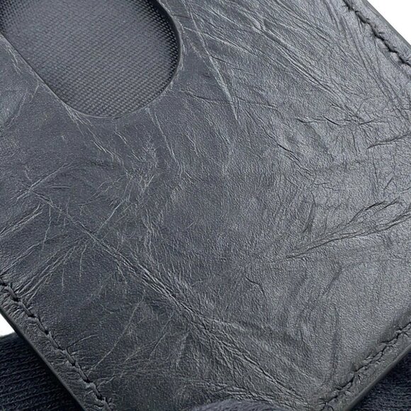 BALENCIAGA Quilted Magnetic Card Holder Crushed Calf Leather Black 782132 - Picture 5 of 7